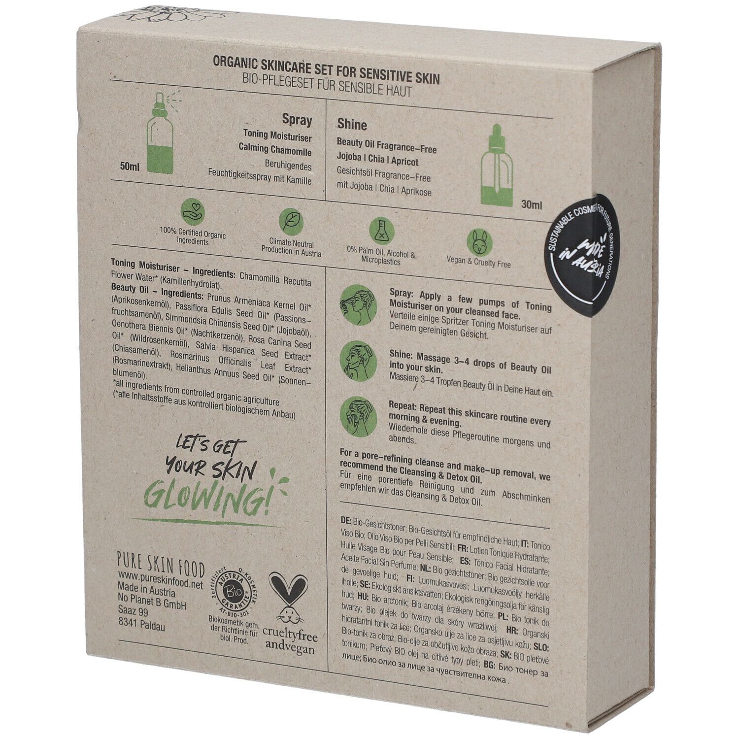 PURE SKIN FOOD Bio Skincare Set empfindliche Haut