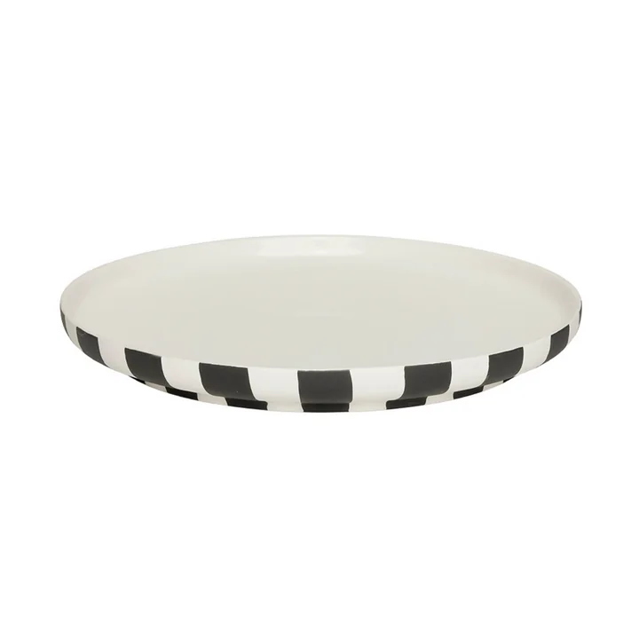 OYOY - Toppu Teller, Ø 26,5 cm, weiss / schwarz
