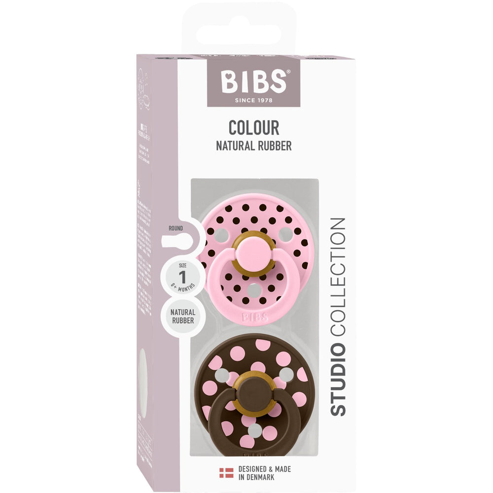Køb Bibs Baby Pink/Mocha Sut Studio Colour 2-Pak Polka Latex