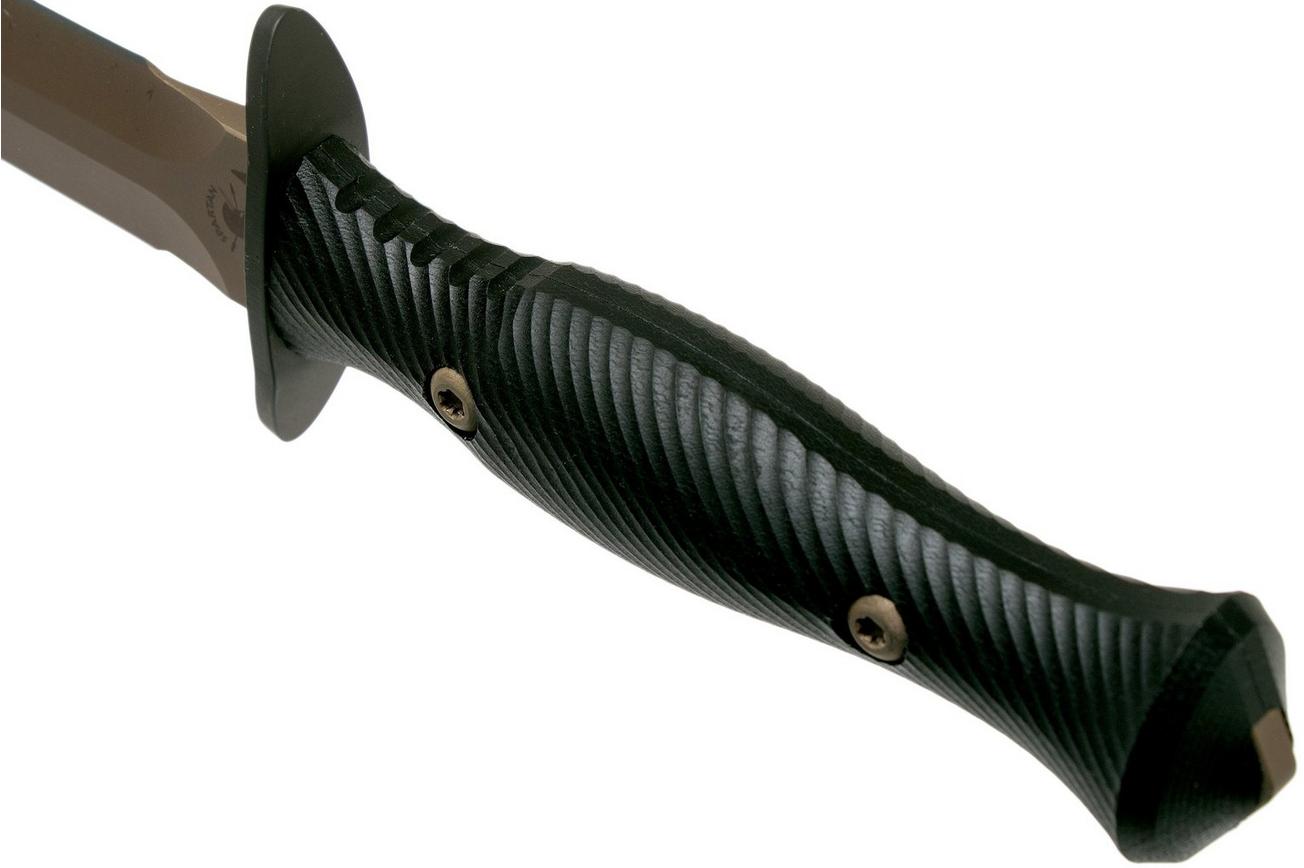 Spartan Blades Harsey Dagger Flat Dark Earth Blade, Black Handle, dolk