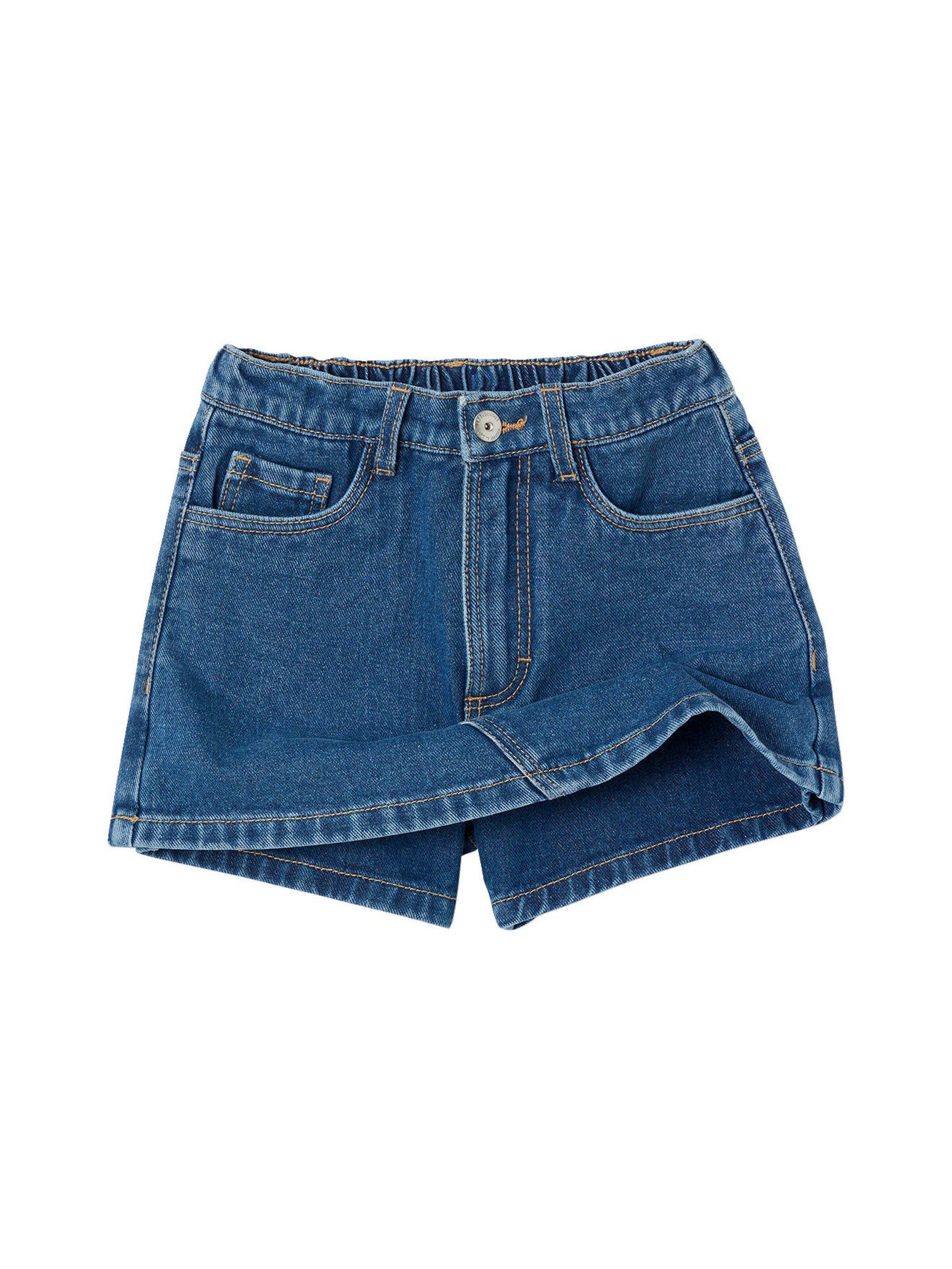 Vertbaudet Mädchen Hosenrock aus Denim mittelblau