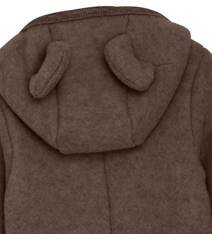 Huttelihut Overall - Wollfleece - Brown Melange m. Ohren