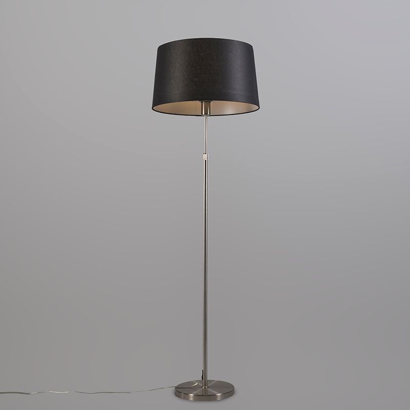Vloerlamp staal met kap zwart 45 cm verstelbaar - Parte