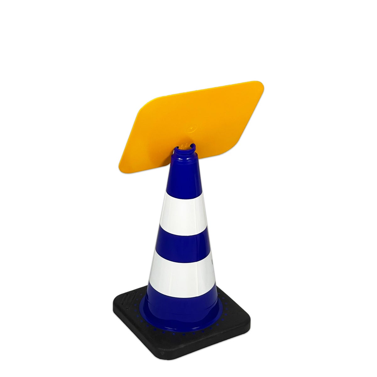 UvV Flex kegel 50 of 75cm witte strepen + klembord met aangepaste tekst / kegel 500 mm / blauw/wit - wit bord