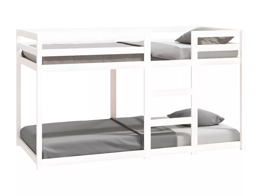 Lit superposé Blanc 90x190 cm Bois de pin massif