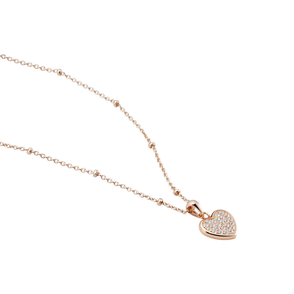 Collier Pascual Argent Met Rose Oxyde De Zirconium