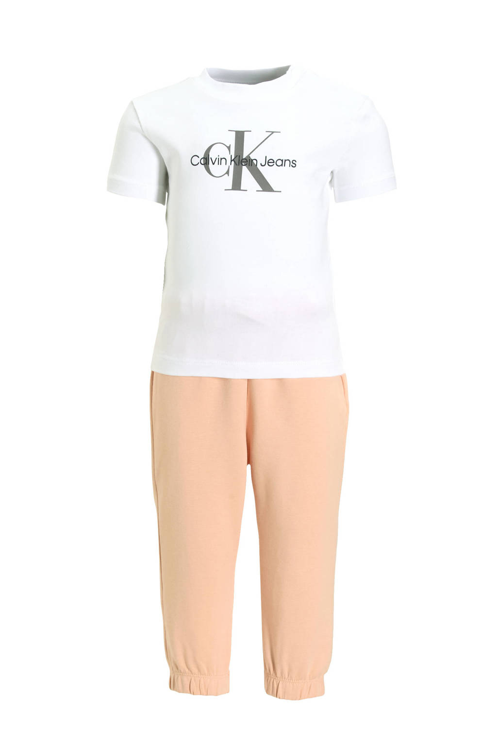 Calvin Klein broek + sweater + T-shirt rozezand/wit