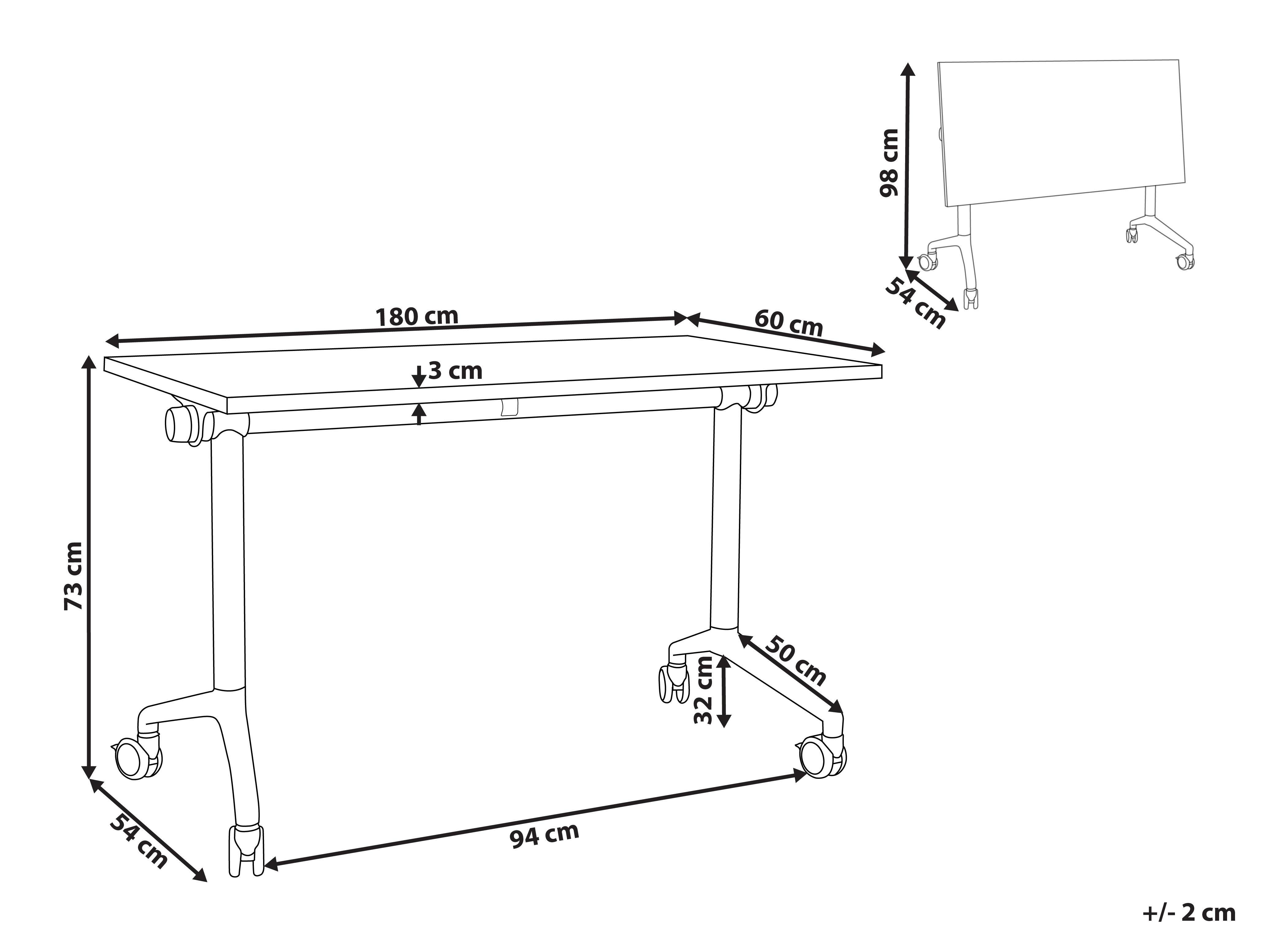 Inklapbaar bureau CAVI Bruin 180 cm 60 cm