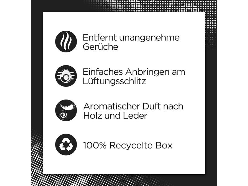 Air Wick Auto-Lufterfrischer Dream Car 6 Clips Eleganter Lufterfrischer mit einem aromatischen Duft nach Holz und Leder