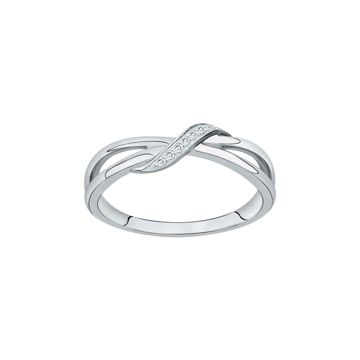 Bague en Argent avec oxyde de zirconium blanc