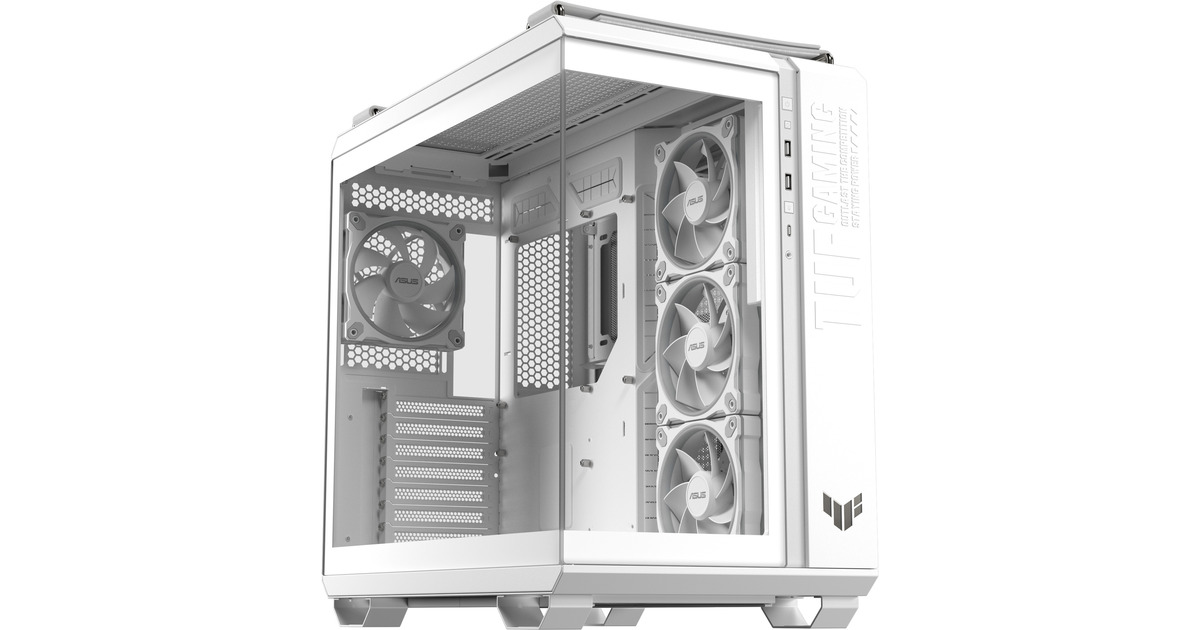 ASUSTUF Gaming GT502 Horizon ARGB midi tower behuizing  (Wit | 3x USB-A | 1x USB-C | Tempered Glass)
