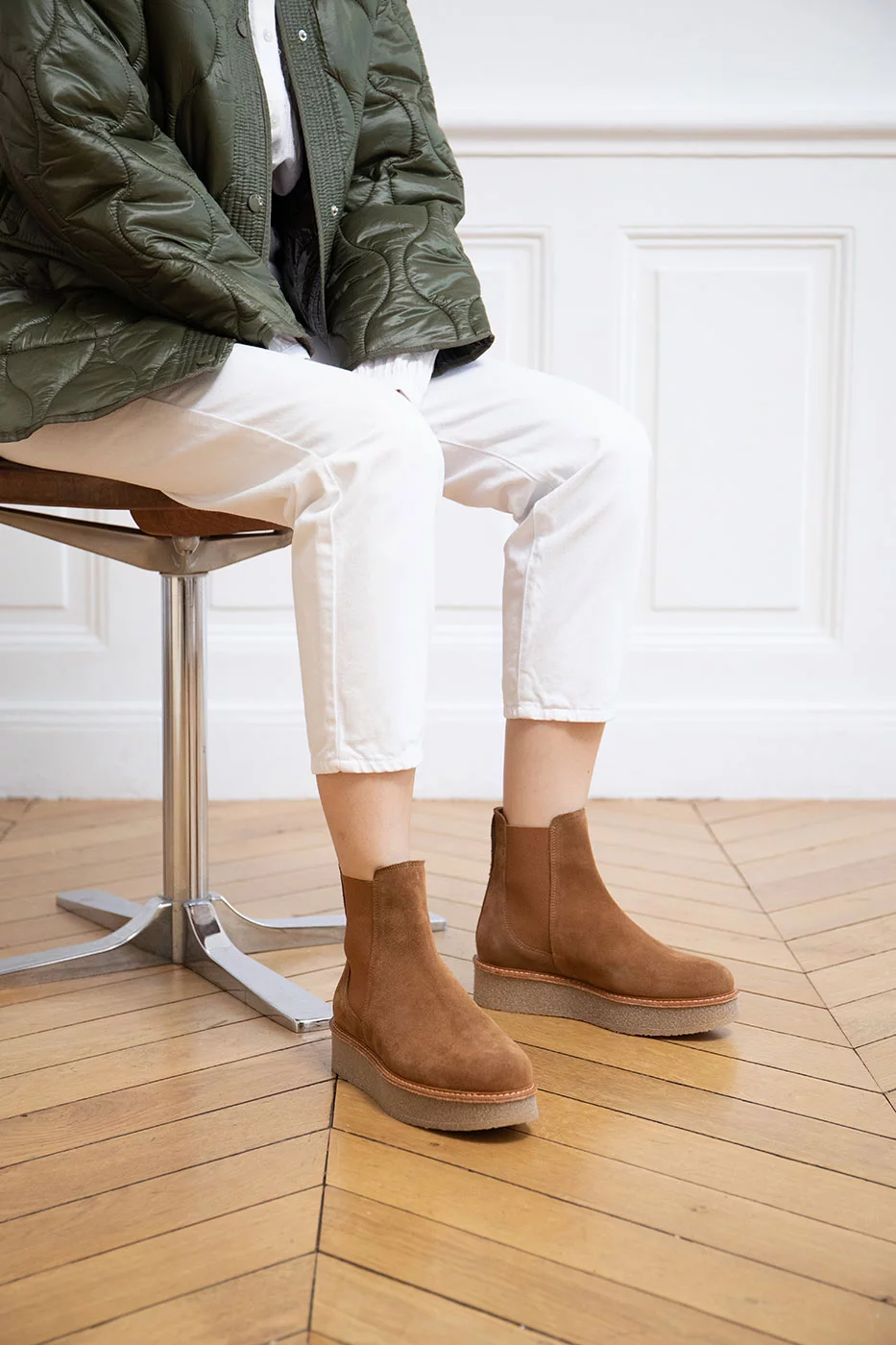 CHELSEA PIAT VELOURS COGNAC
