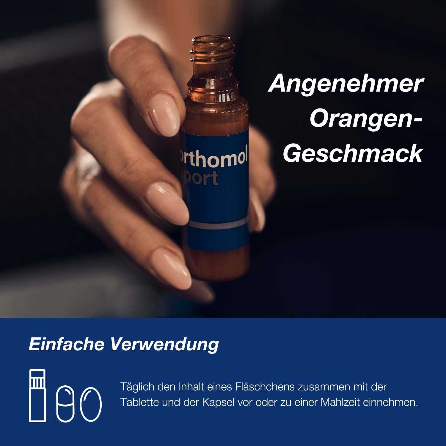 Orthomol Sport - Mikronährstoffe für sportliche Leistung - mit Magnesium, Vitamin D und B12 - Trinkampullen/Tabletten/Kapseln
