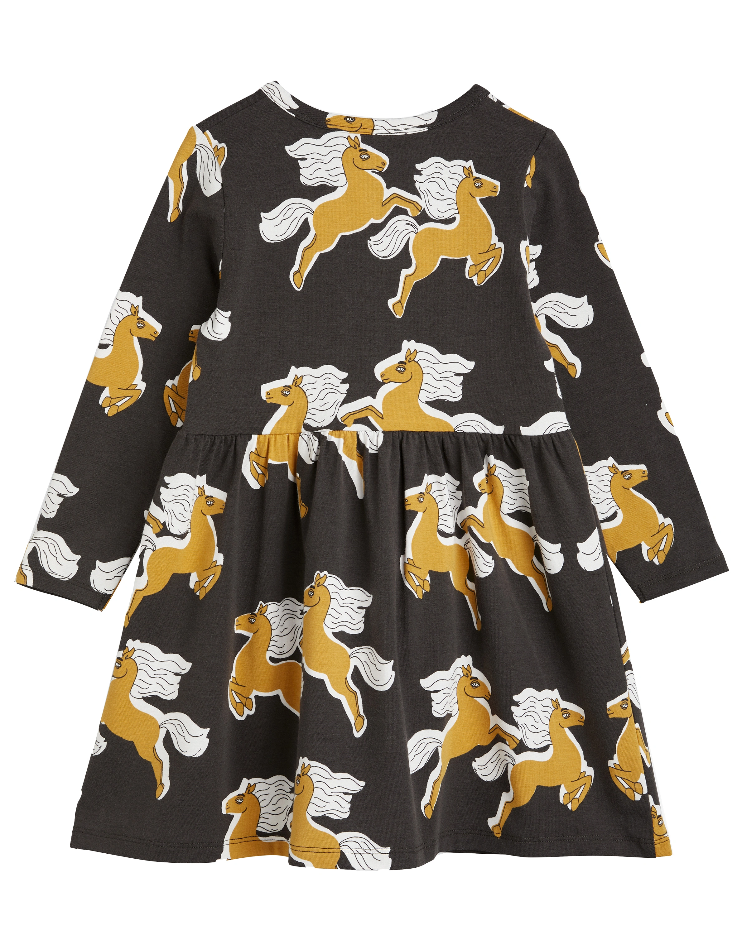 Langarmkleid HORSES AOP in braun