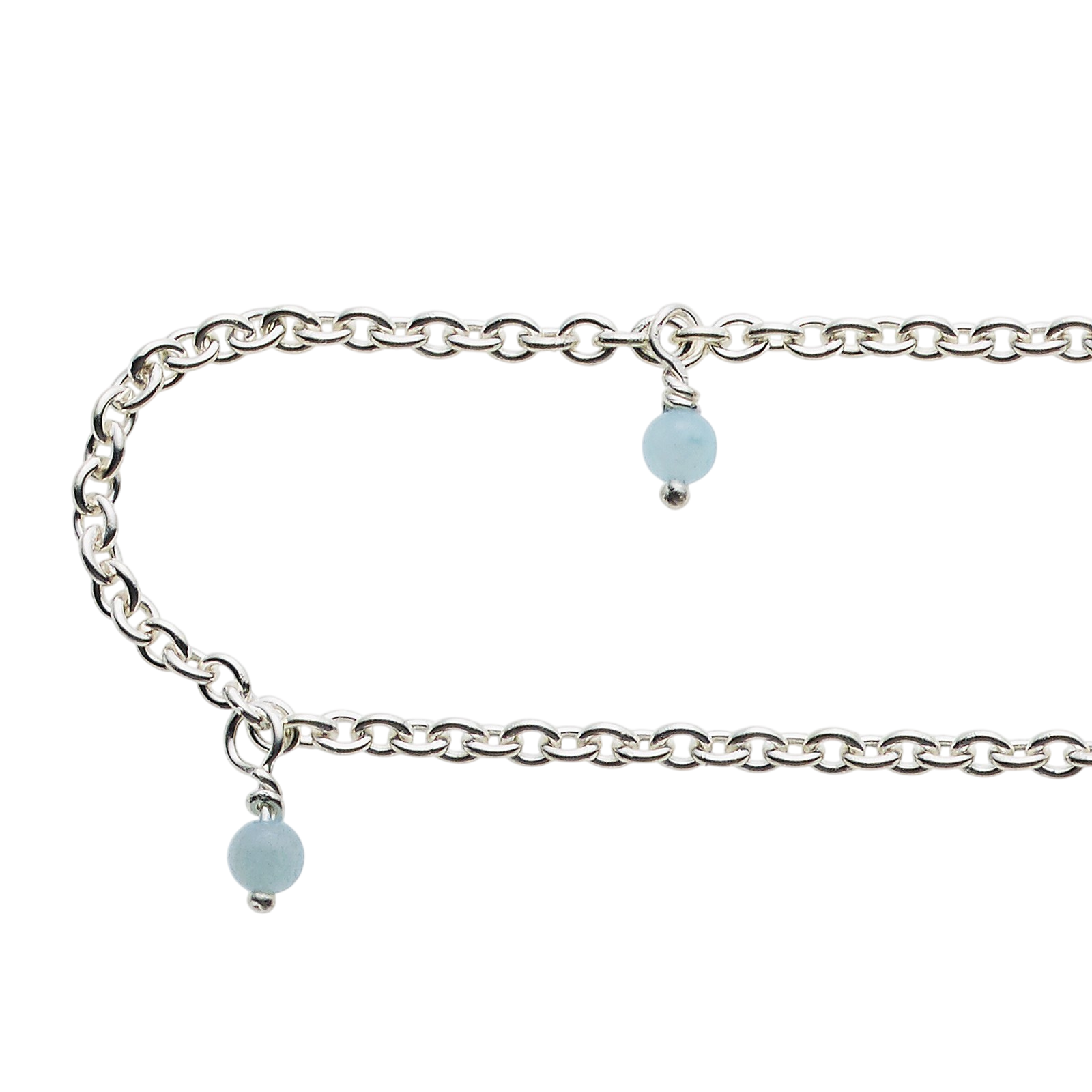 Collier mit 14 Amazonith Steinen, silber