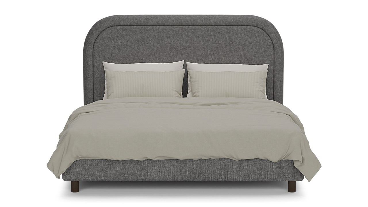Bed Amber - Linen touch dark grey