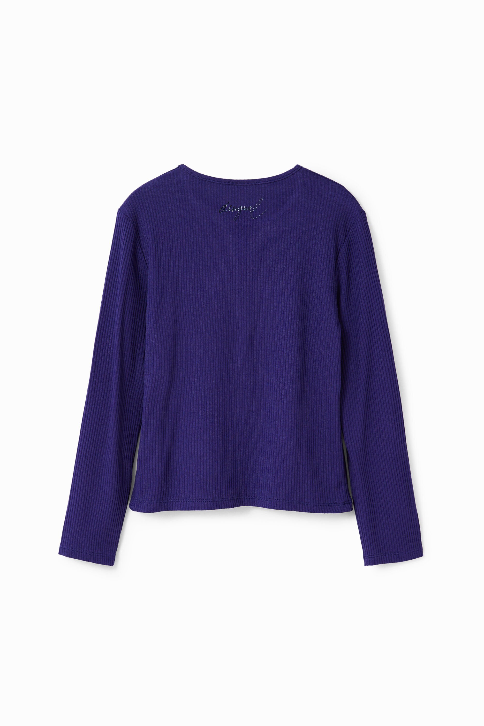 Camiseta canelada com strass