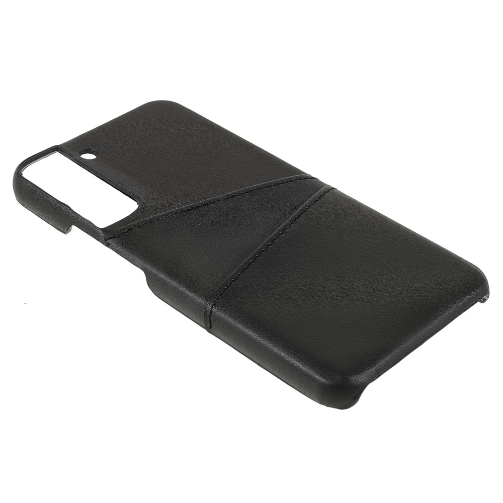 Samsung Galaxy S22 5G Leder Hülle Snap Case   Kartenfach - Schwarz