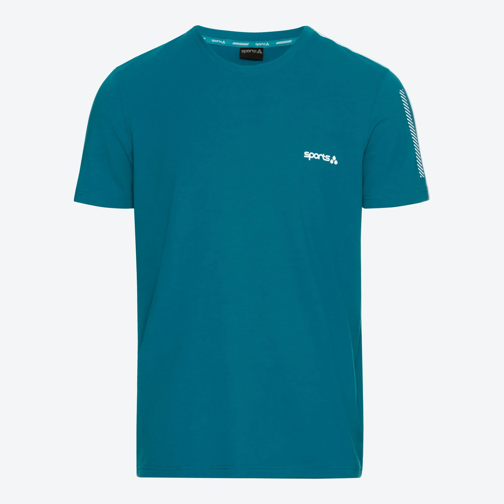 Herren-Fitness-T-Shirt mit Kontrast-Streifen