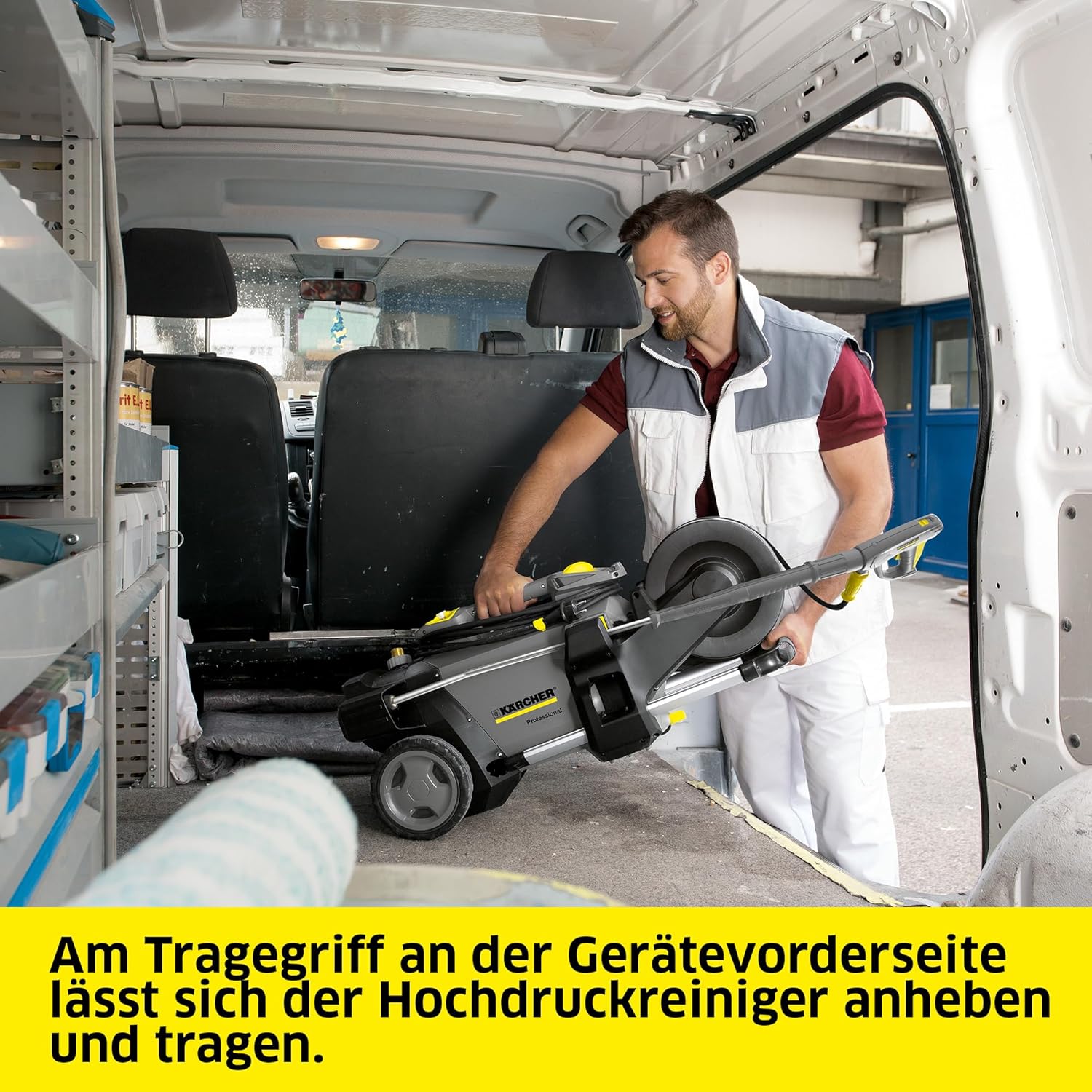 Kärcher Kaltwasser-Hochdruckreiniger HD 6/13 CX Plus, Arbeitsdruck: 130 bar, Fördermenge: 590 l/h, Gewicht: 28,3 kg, Schlauch: 10 m, HD-Pistole, Strahlrohr, Dreckfräser, Schlauchtrommel