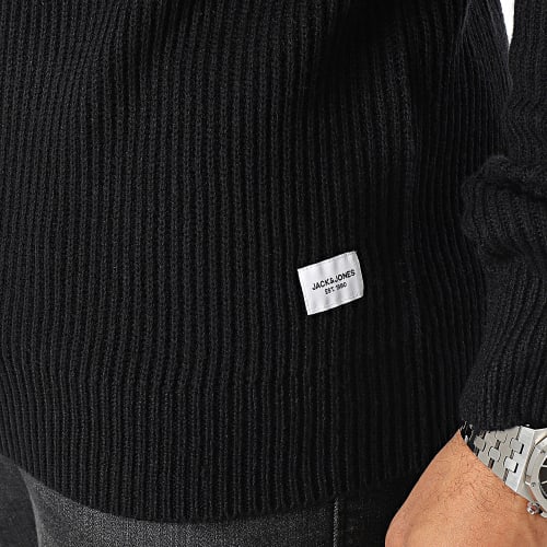 Pull Col Montant Pannel Noir