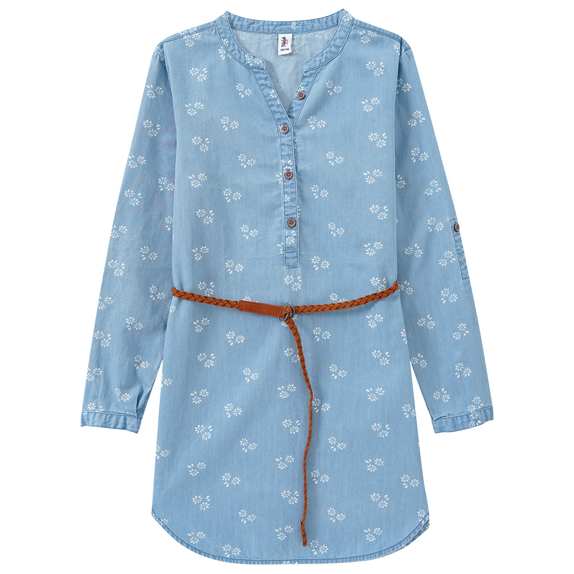Yigga Mädchen Kleid mit Blümchen allover hellblau