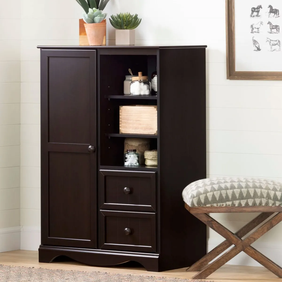 South Shore Commode à Porte Savannah - Chocolat