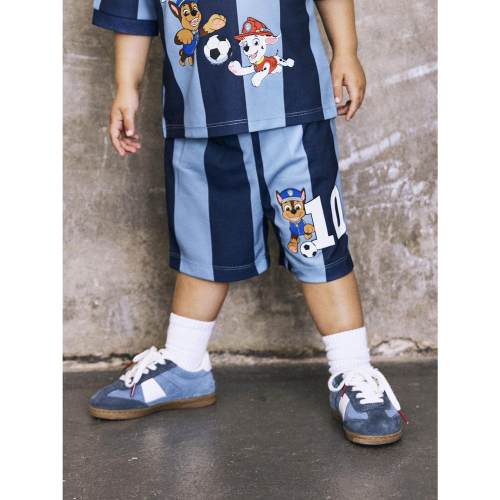 Køb Name It Dusty Blue Nmmjakari Paw Nreg Long Poly Shorts Cplg
