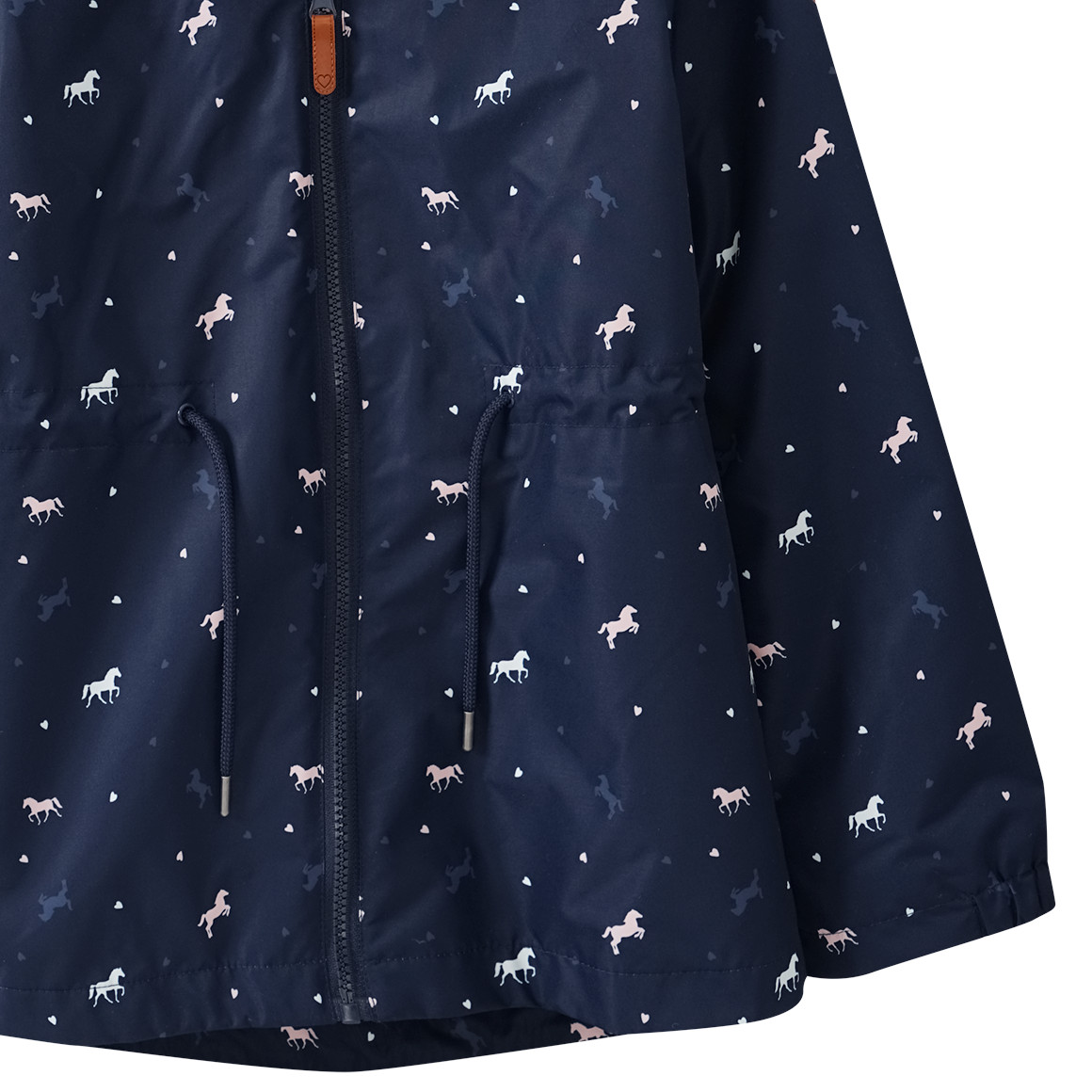 Yigga Mädchen 3-in-1 Jacke mit Pferde-Allover dunkelblau / apricot