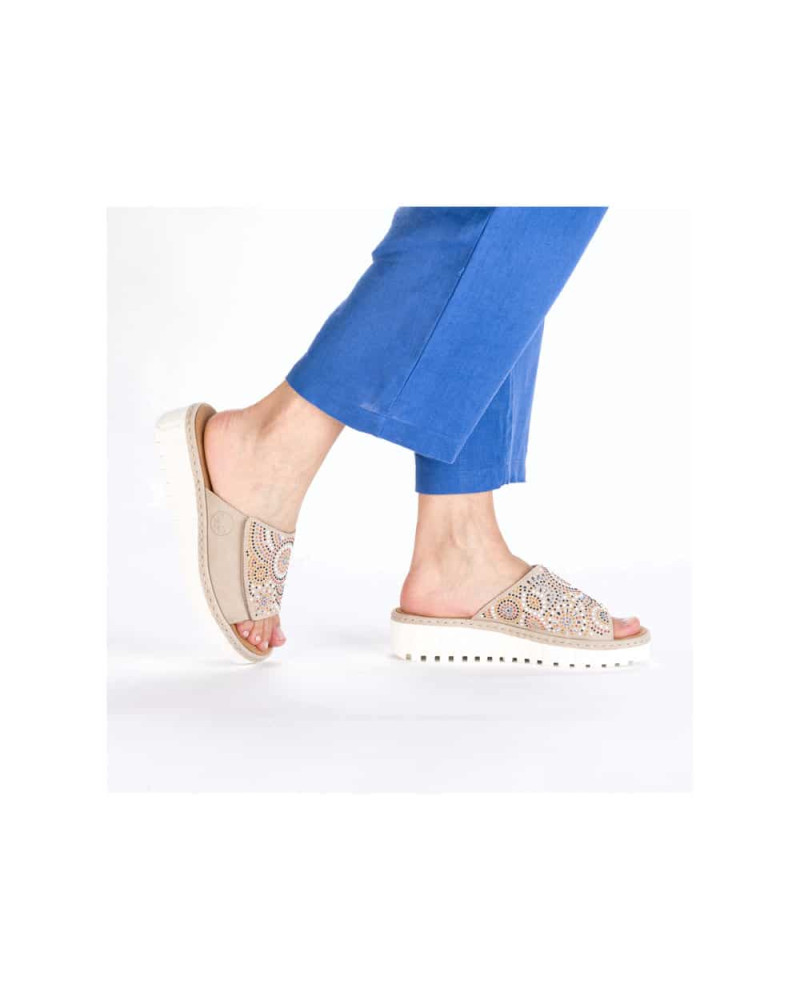 Rieker dame slippers - Beige