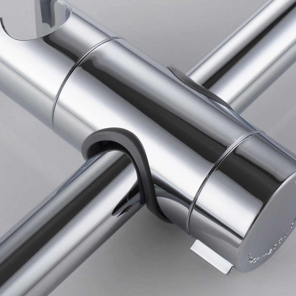 (115x40mm) Universal Dusch Brause Halterung 360° Grad Hand Duschkopfhalter  - Silber