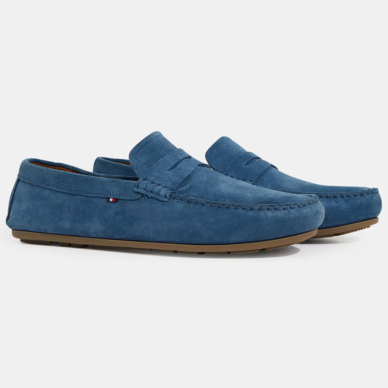 Tommy Hilfiger Mocassins en Velours de Cuir Driver bleus
