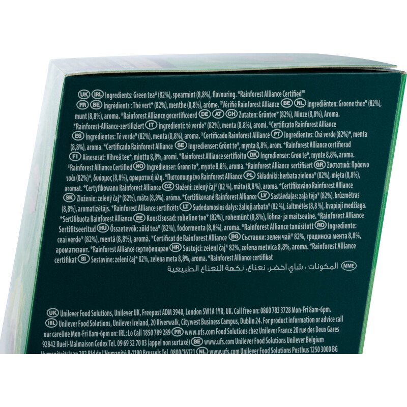 Thé vert menthe Intense Lipton - Boîte de 25 sachets pyramides