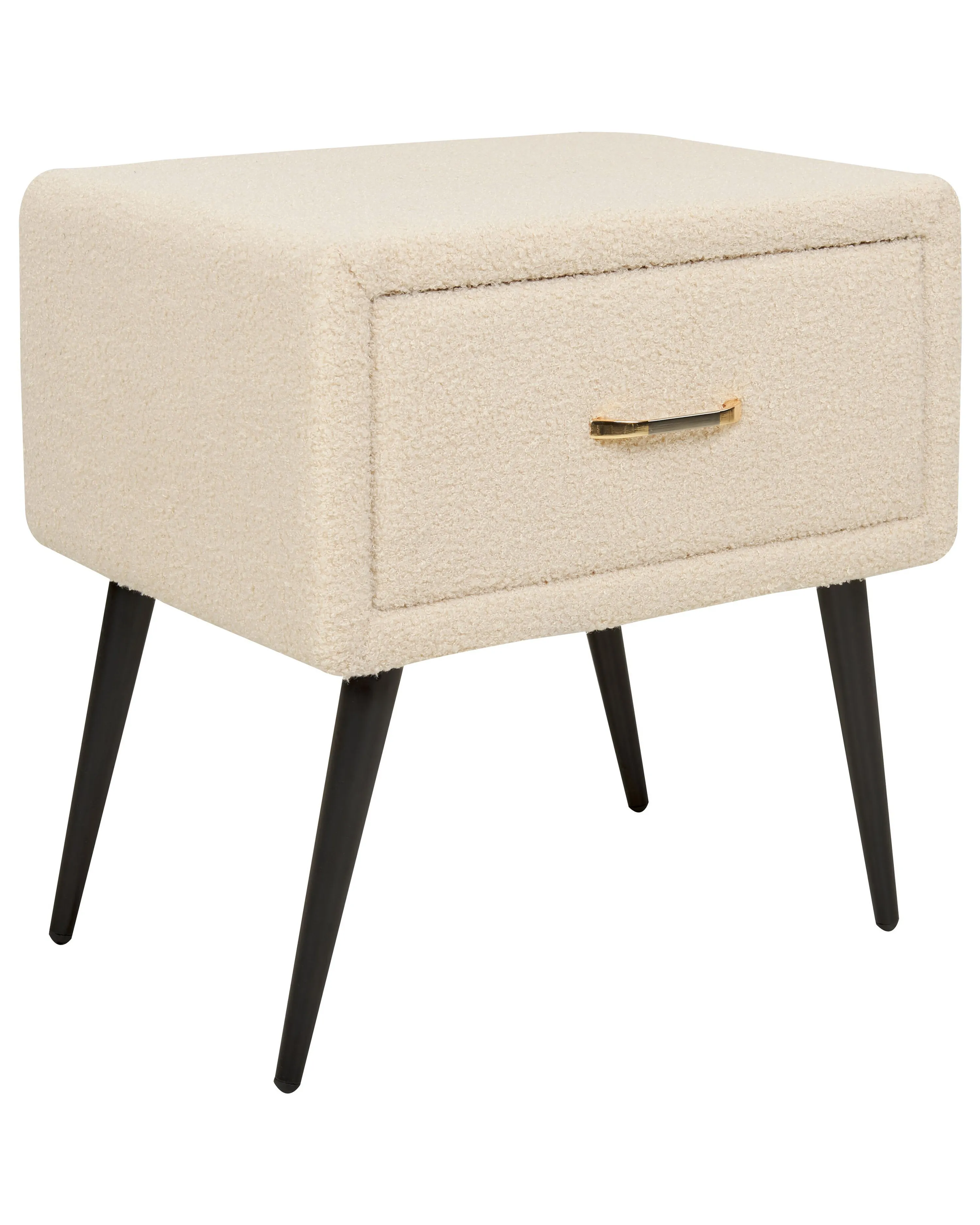 Nachtkastje met 1 lade FLAYAT Bouclé Beige
