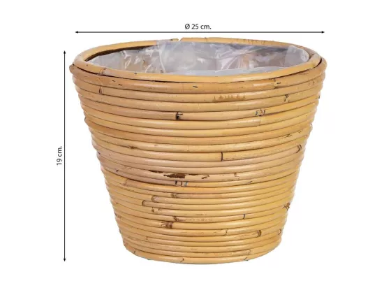 Panier rond en bambou 25x25x19h cm