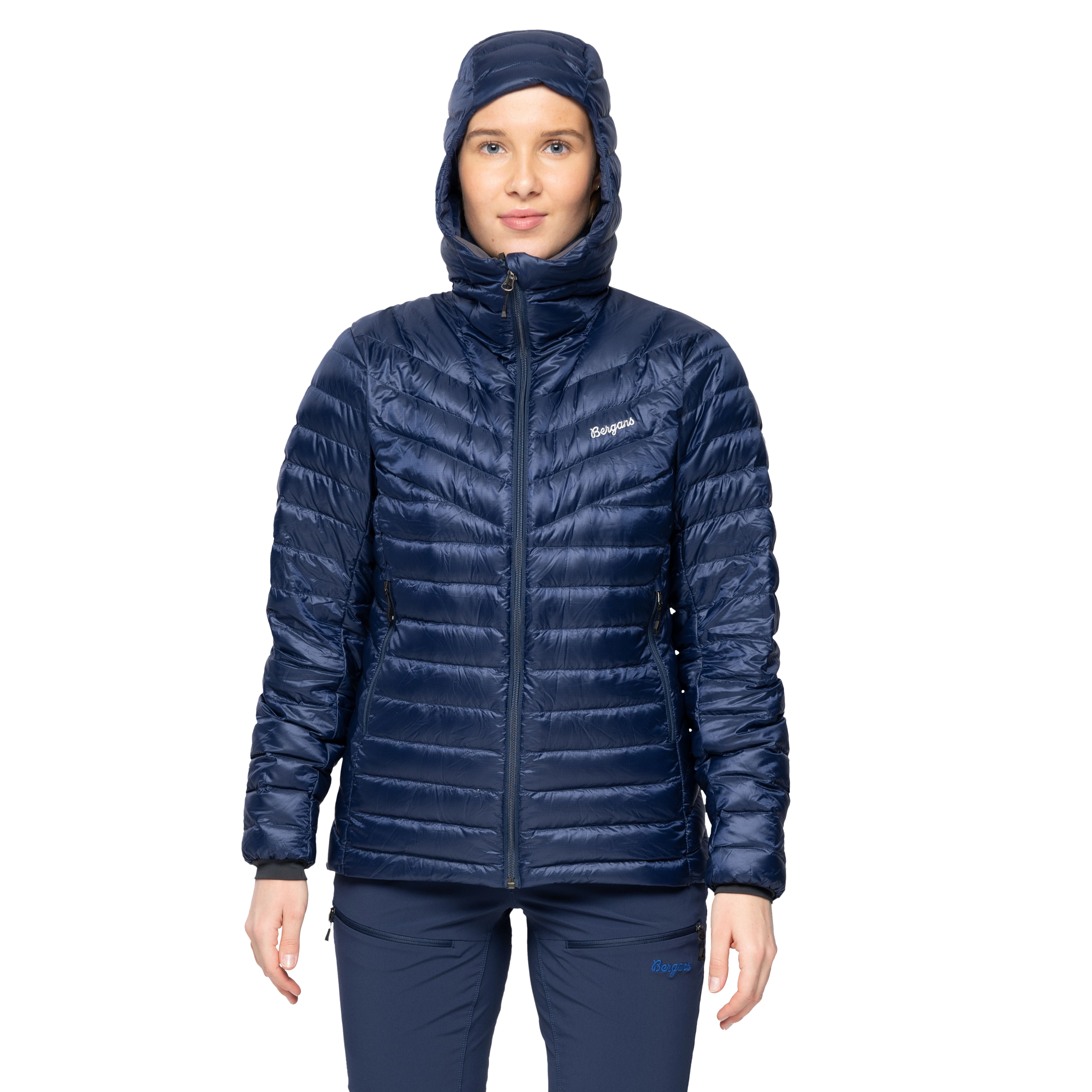 Rabot Light Down Jacket Hood Women Navy Blue