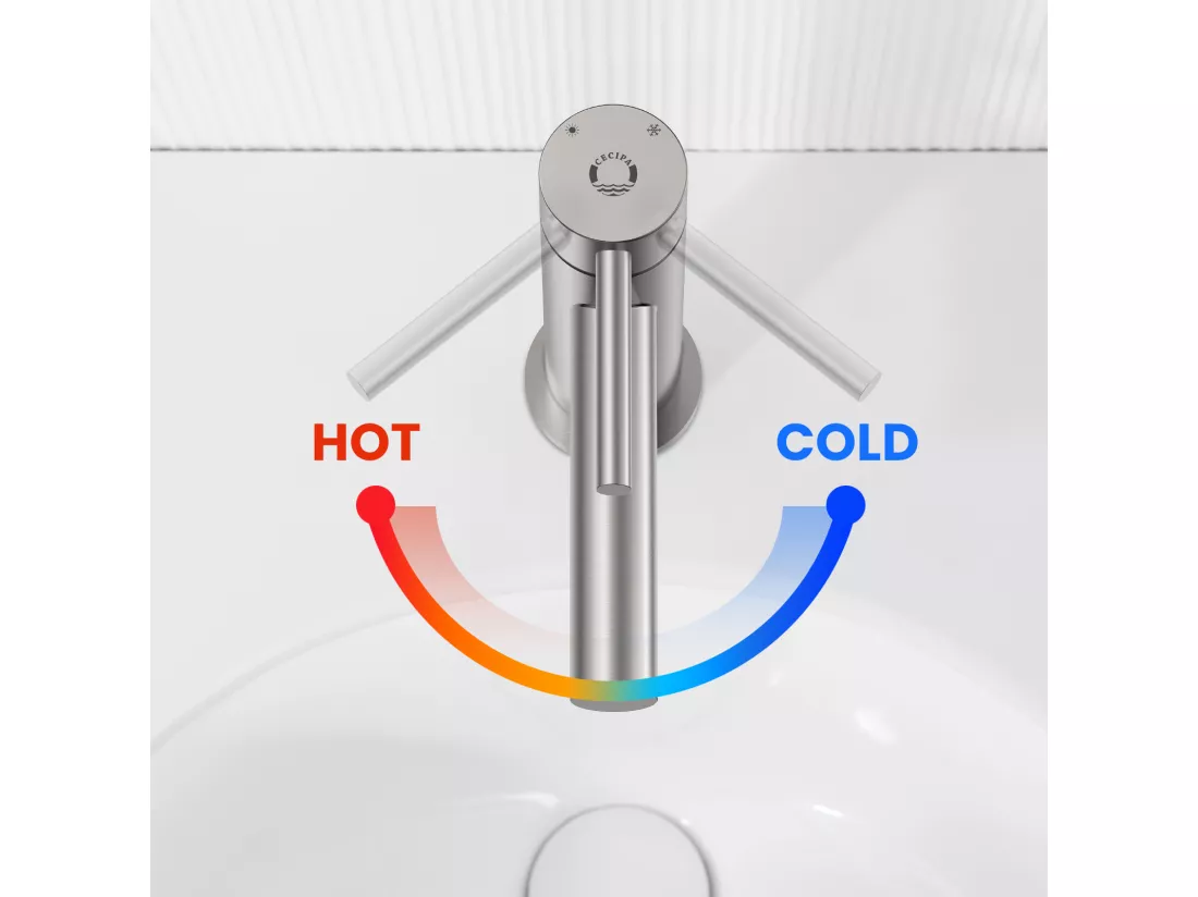 Cecipa max mitigeur de lavabo robinet de salle de bains robinetterie de lavabo en acier inoxydable Brossé,EU Modèle