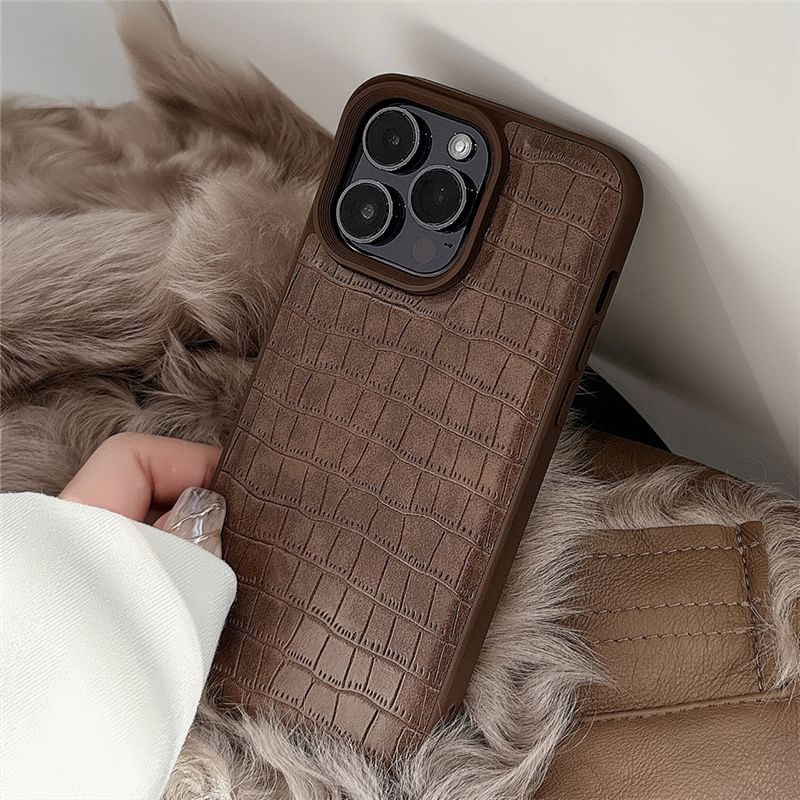 Edgin - Kunstleren telefoonhoesje - iPhone 15 Pro Max / 15 Pro / 15 Plus / 15 / 14 Pro Max / 14 Pro / 14 Plus / 14 / 13 Pro Max / 13 Pro / 13 / 13 mini / 12 Pro Max / 12 Pro / 12 / 12 mini / 11 Pro Max / 11 Pro / 11