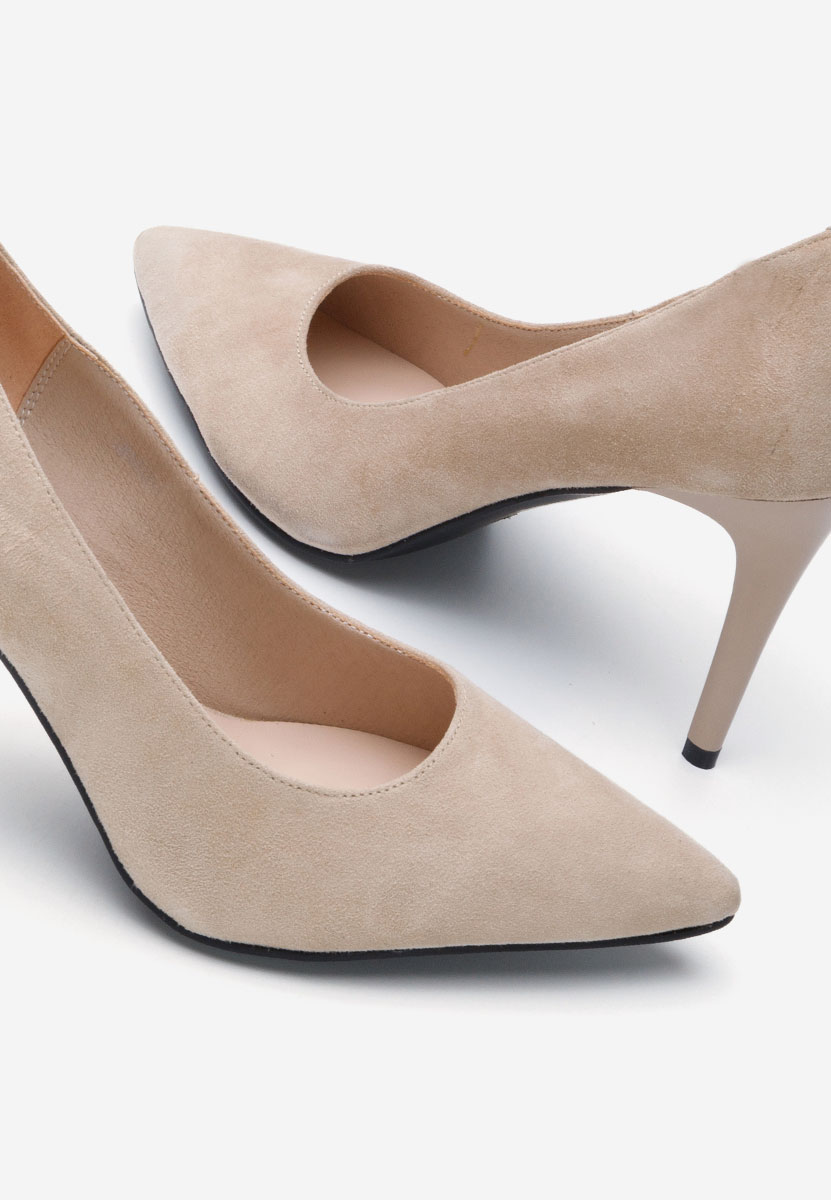 Chaussures stiletto en cuir beige Paesia