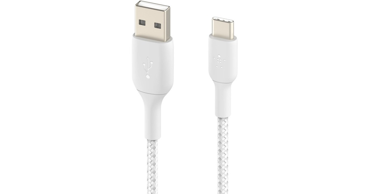 BelkinBOOSTCHARGE gevlochten USB-C naar USB-A-kabel  (Wit, 1 meter)