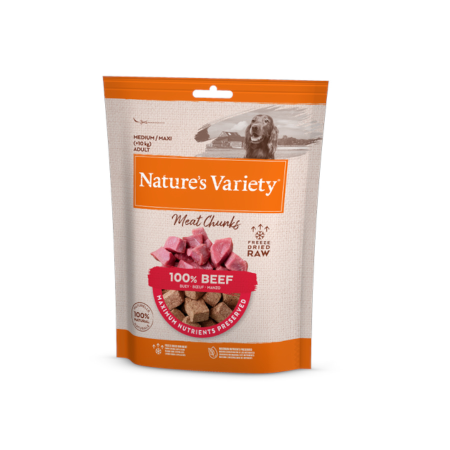 Nature's Variety Pedaços de Carne Bovina Liofilizada para Cães