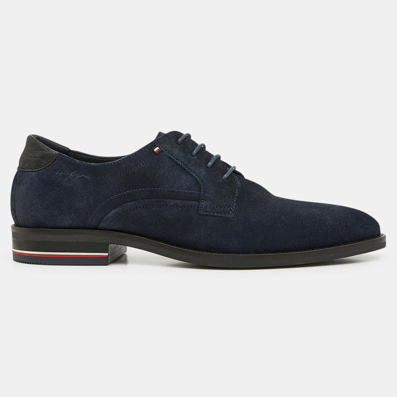 Tommy Hilfiger Derbies en Velours de Cuir Signature bleu marine