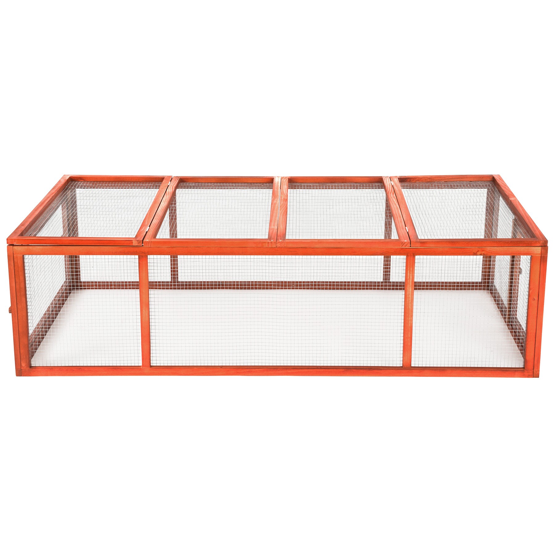 tectake® Hasenstall, aus Holz, 2 Dachöffnungen, 181 x 90 x 48 cm