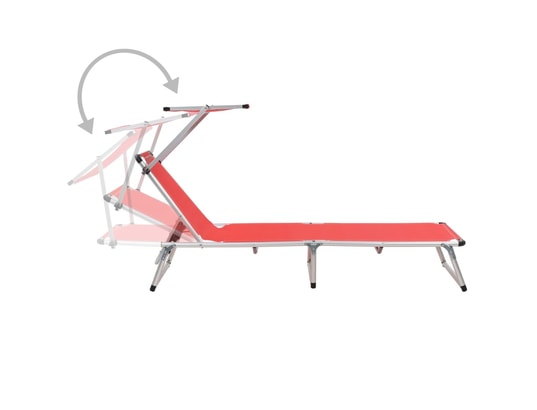 VIDAXL - Bain de soleil Lot de 2 chaises longues pliables avec auvent aluminium et t...