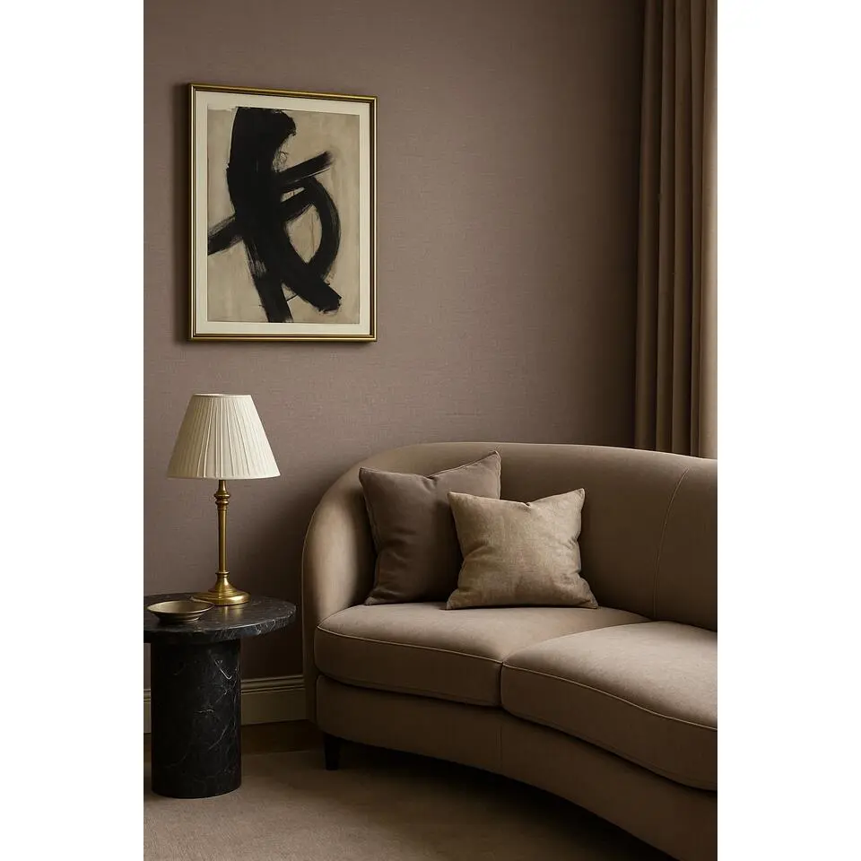 Dutch Wallcoverings Vliesbehang Linen & Textures uni - bruin - 10,05m x 53cm