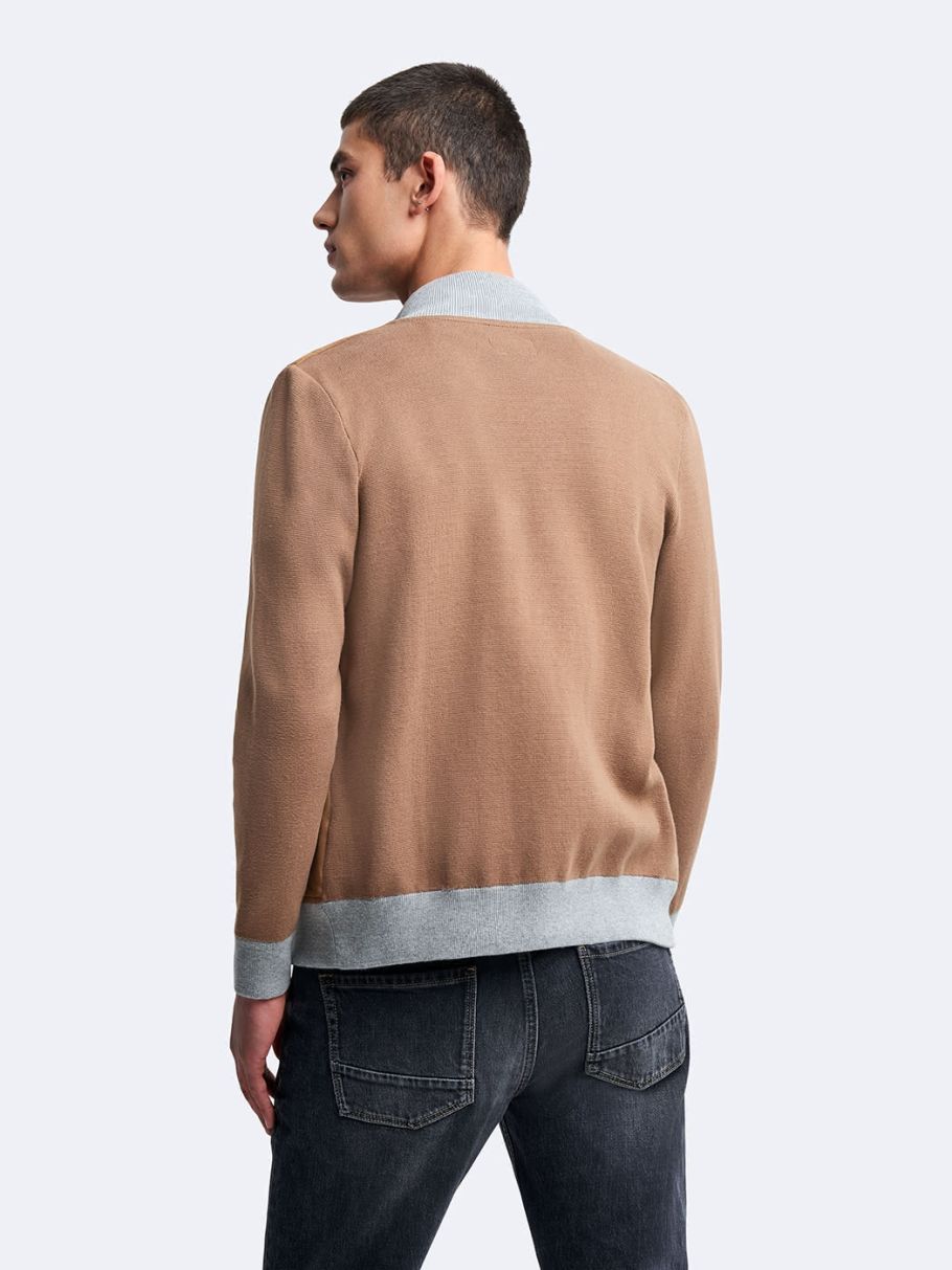 Cardigan col montant en coton