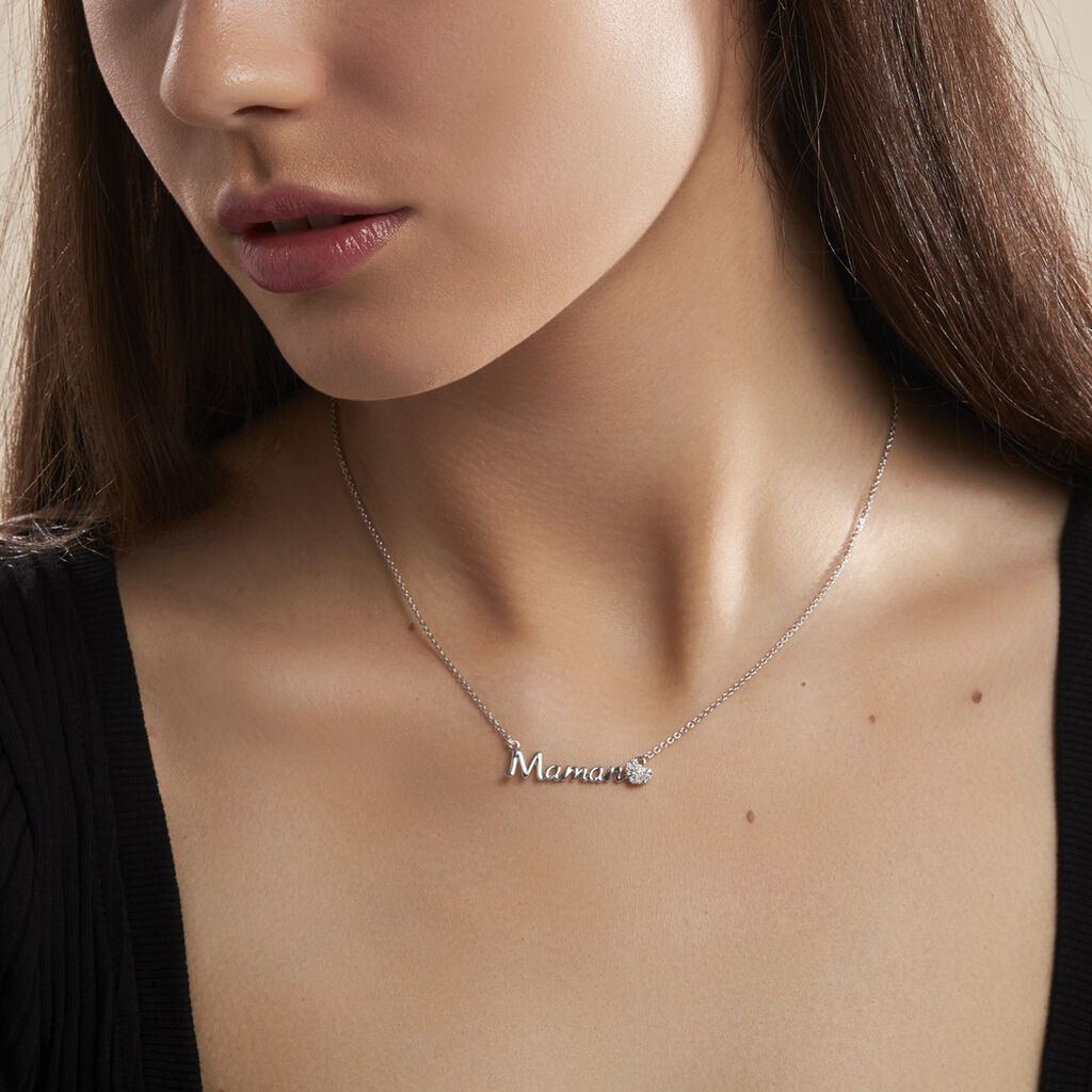 Collier Rera Argent Blanc Oxyde De Zirconium