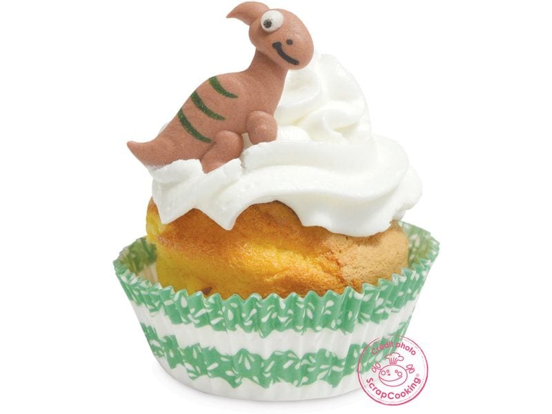 ScrapCooking Zuckerdekore Dino 6 Stück Süsse Landschaftsdekorationen mit Dinosauriermotiven
