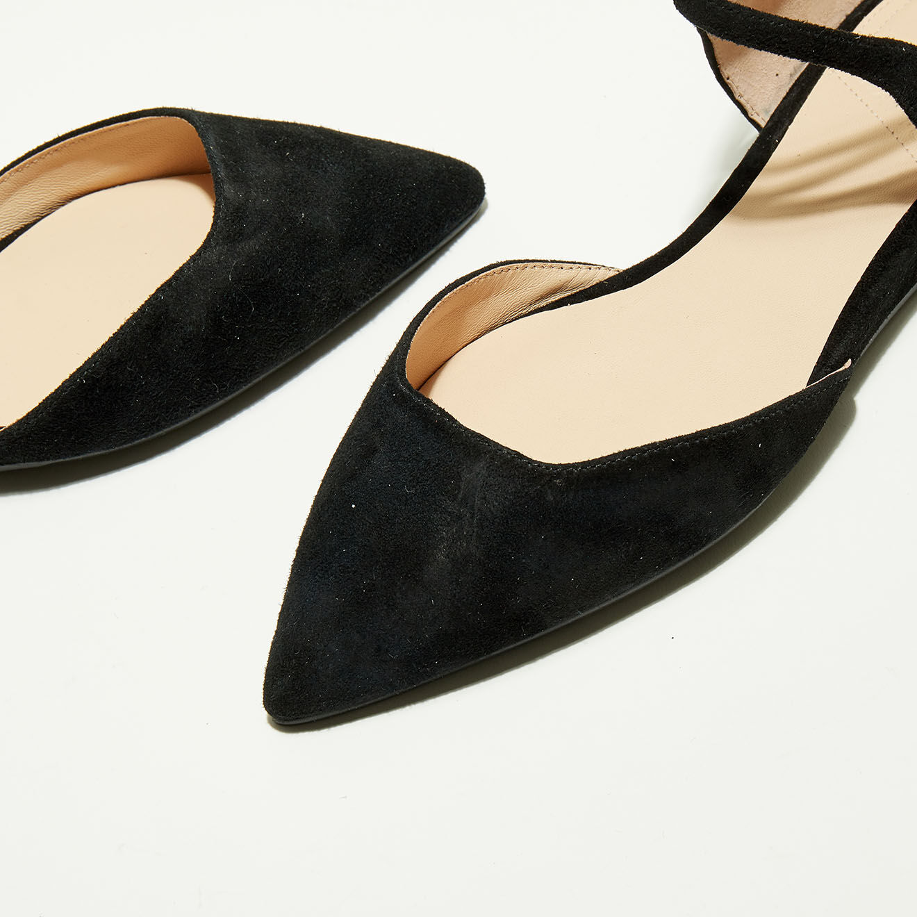 What For Ballerines en Velours de Cuir Edith noires