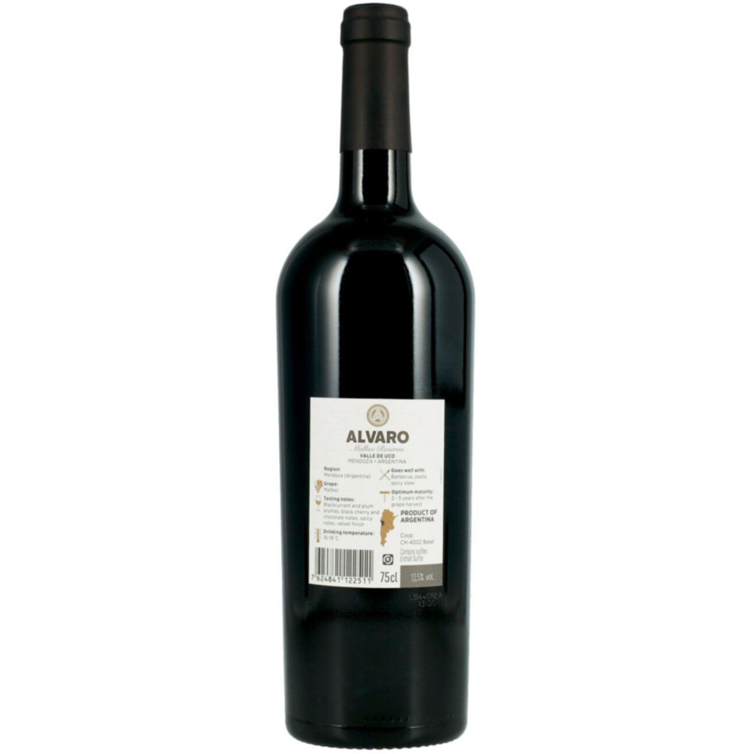 Malbec Reserva Mendoza Argentina Alvaro -75cl